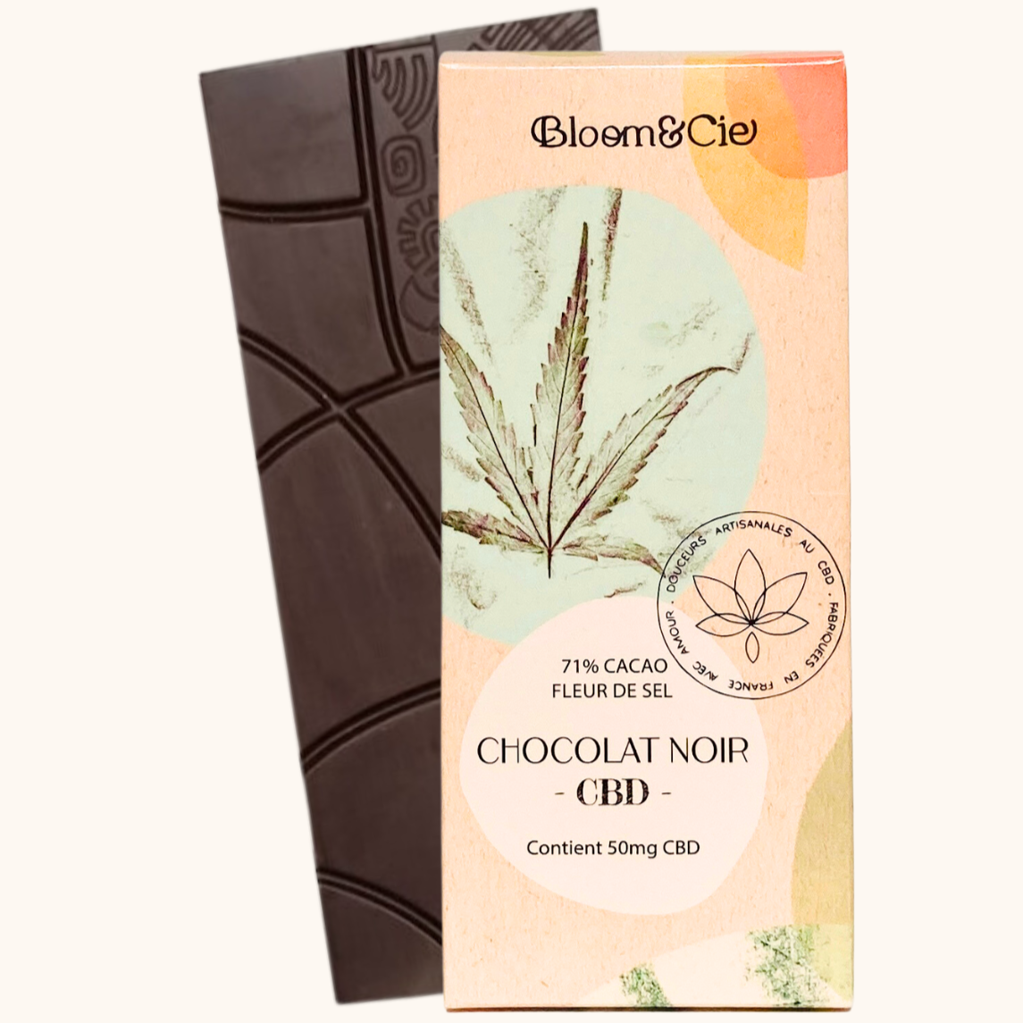 Barre de chocolat au CBD chocolat noir & fleur de sel
