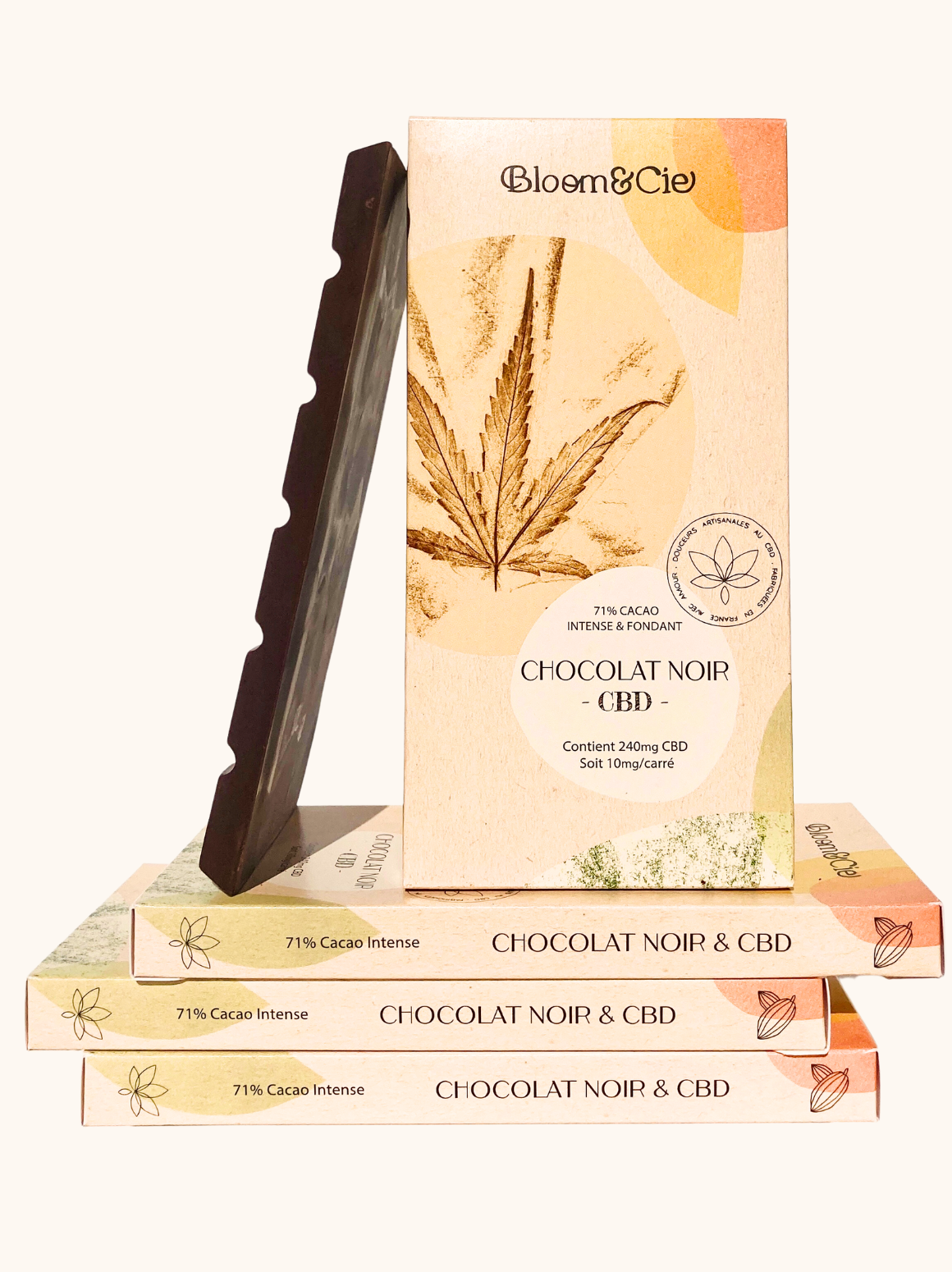 Tablette chocolat noir intense et fondant CBD