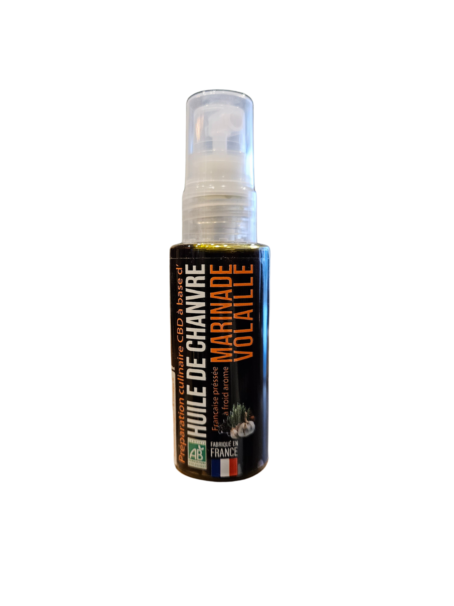 Huile culinaire CBD marinade volaille
