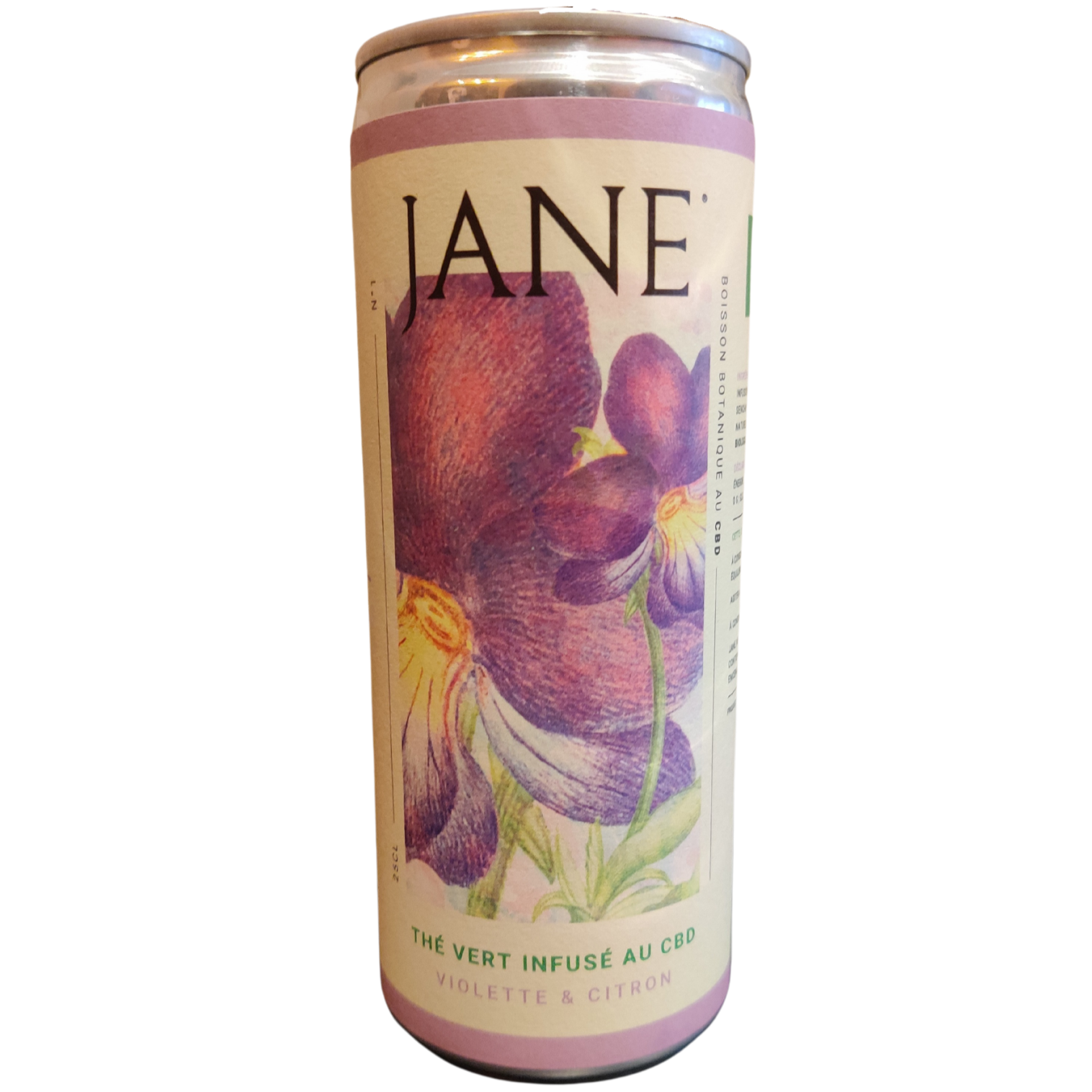 Boisson au CBD Jane violette citron