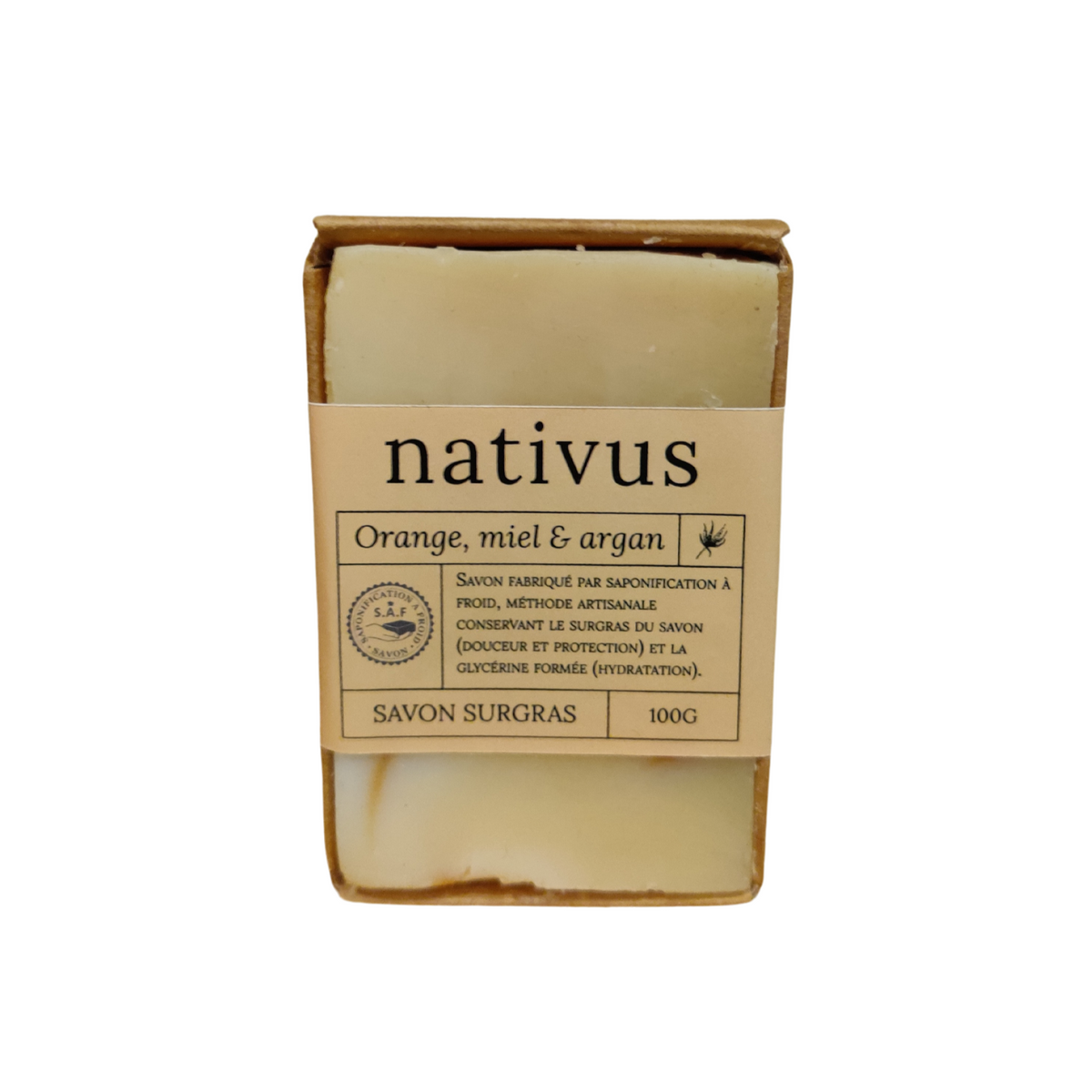 Savon surgras orange, miel, argan