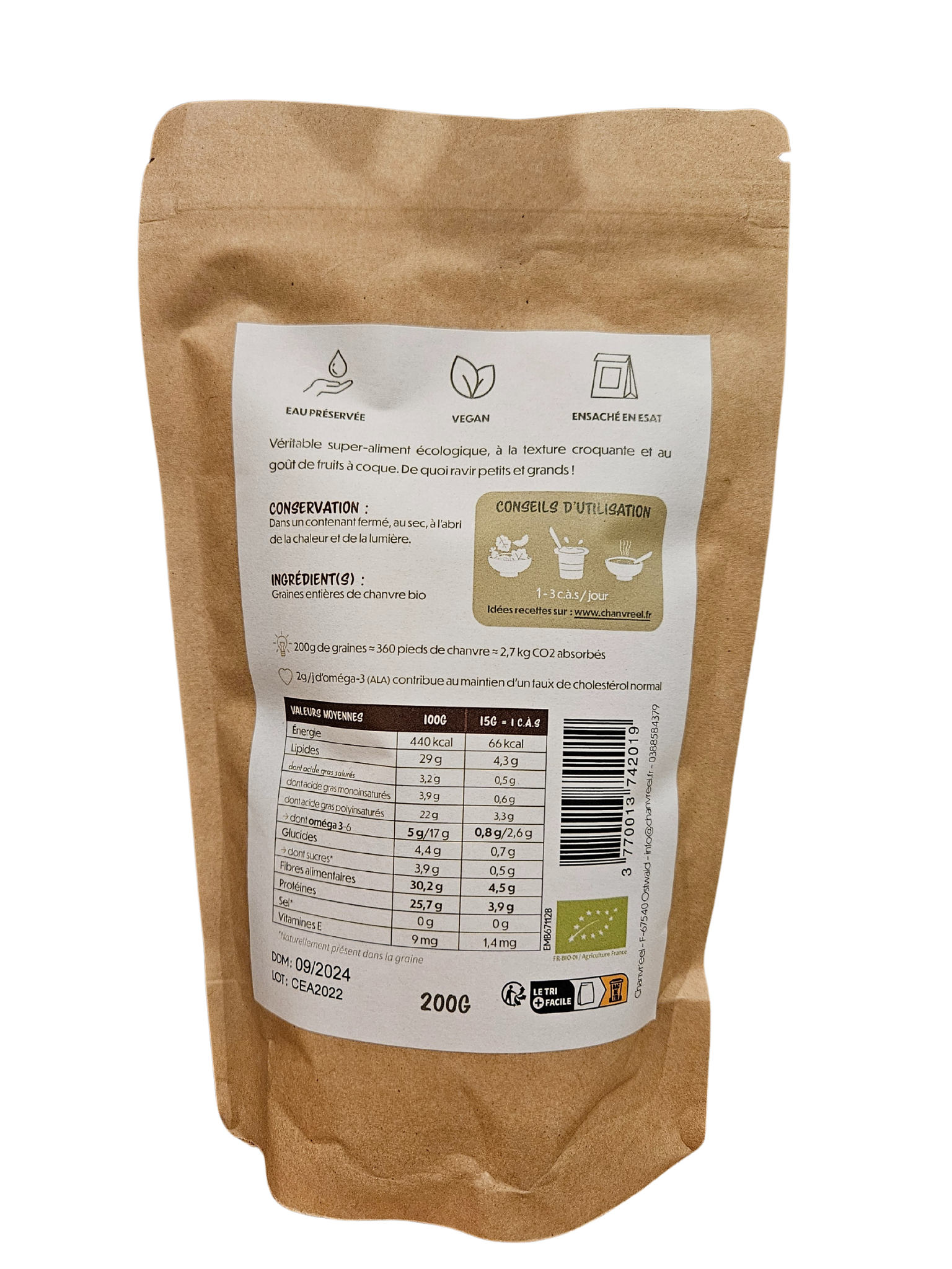 Graines de chanvre entières Chanvr&