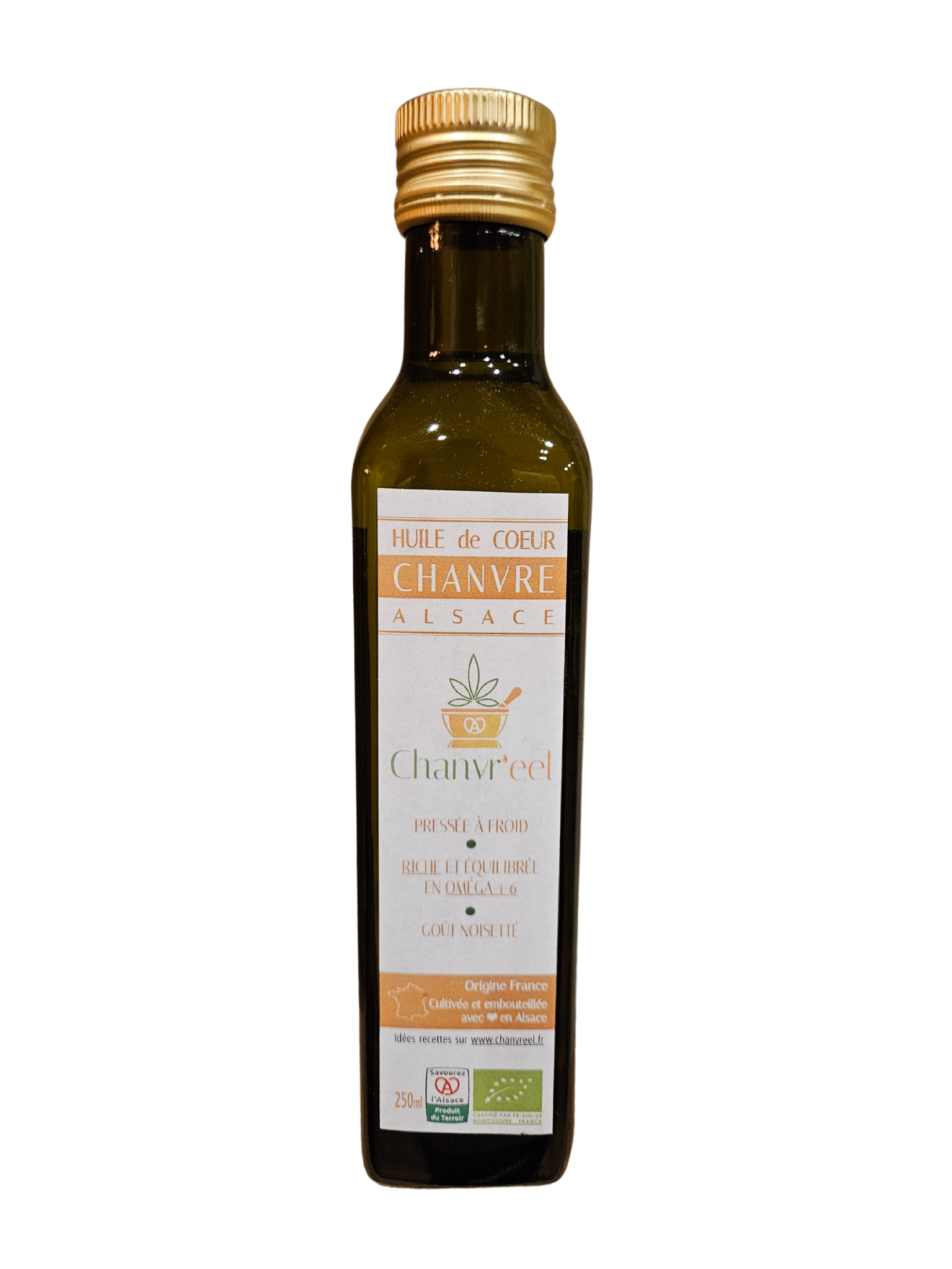 Huile de coeur de chanvre bio.