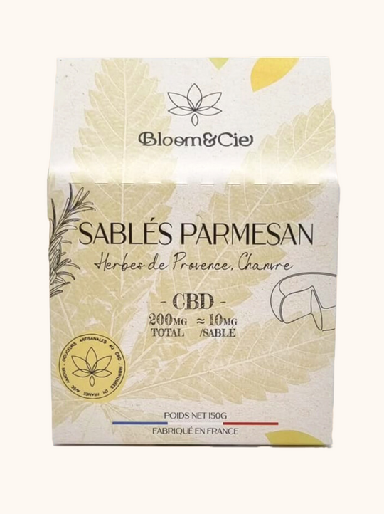 Sablés parmesan, herbes de Provence et chanvre CBD