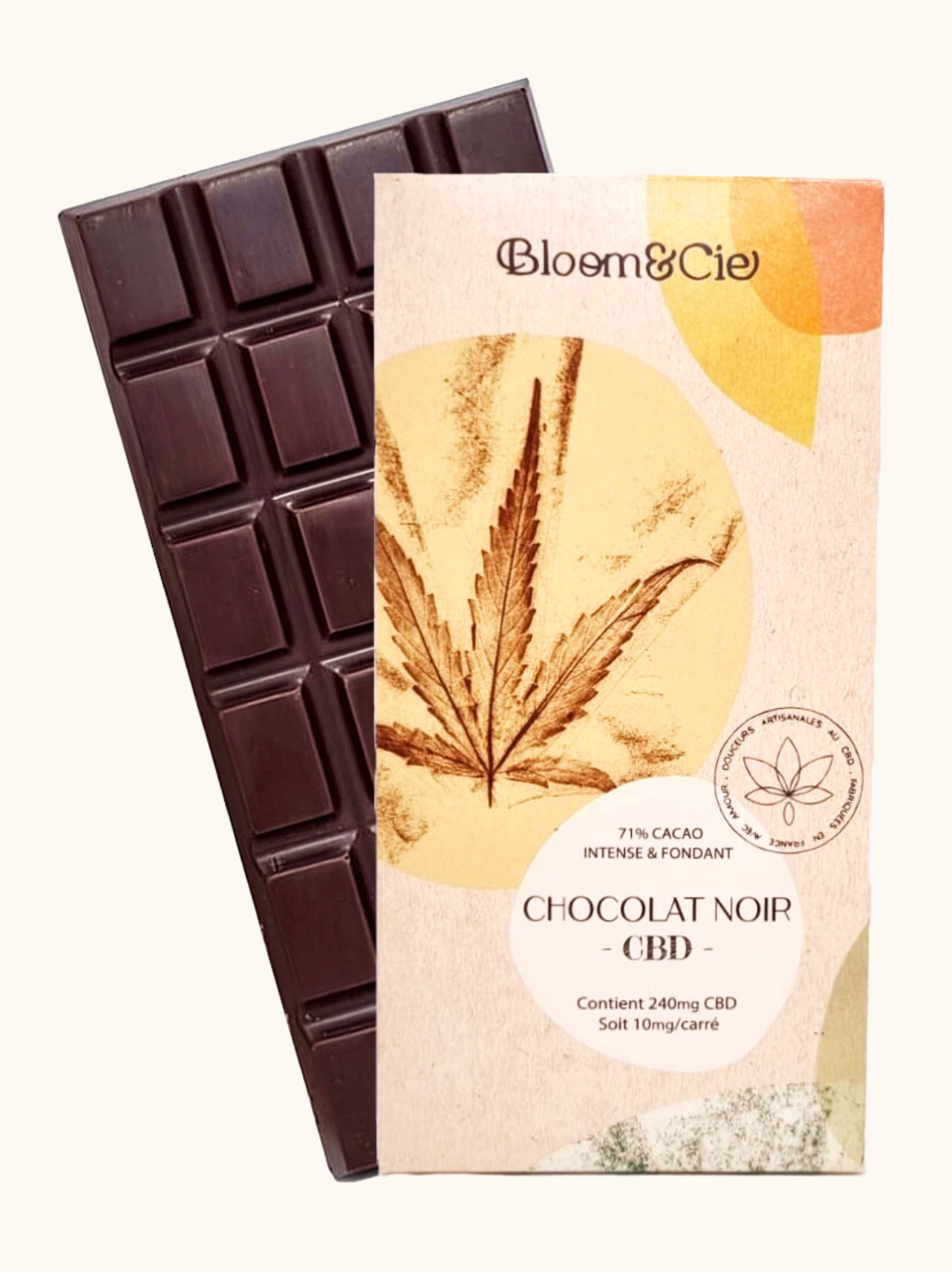Tablette chocolat noir intense et fondant CBD